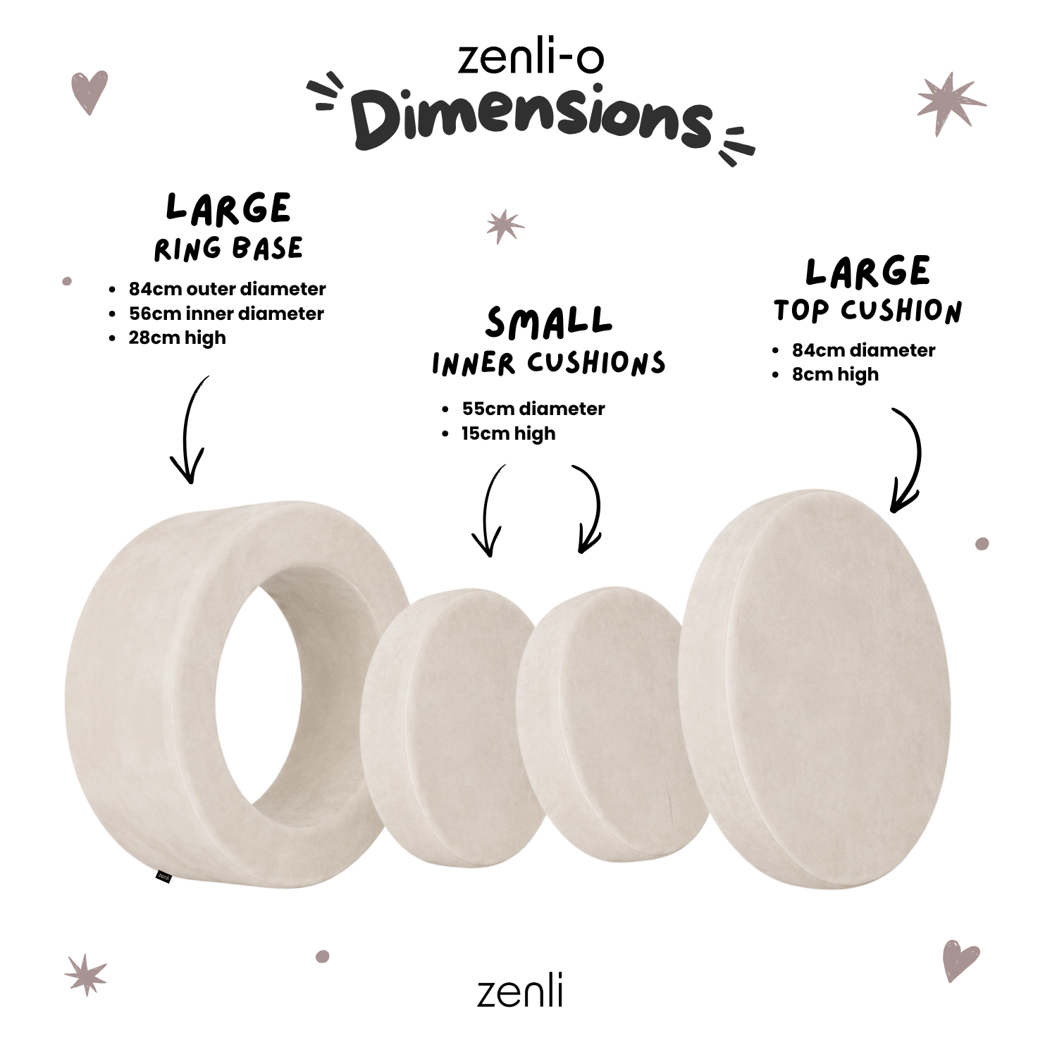 Zenli-O Play Ottoman - Ivory