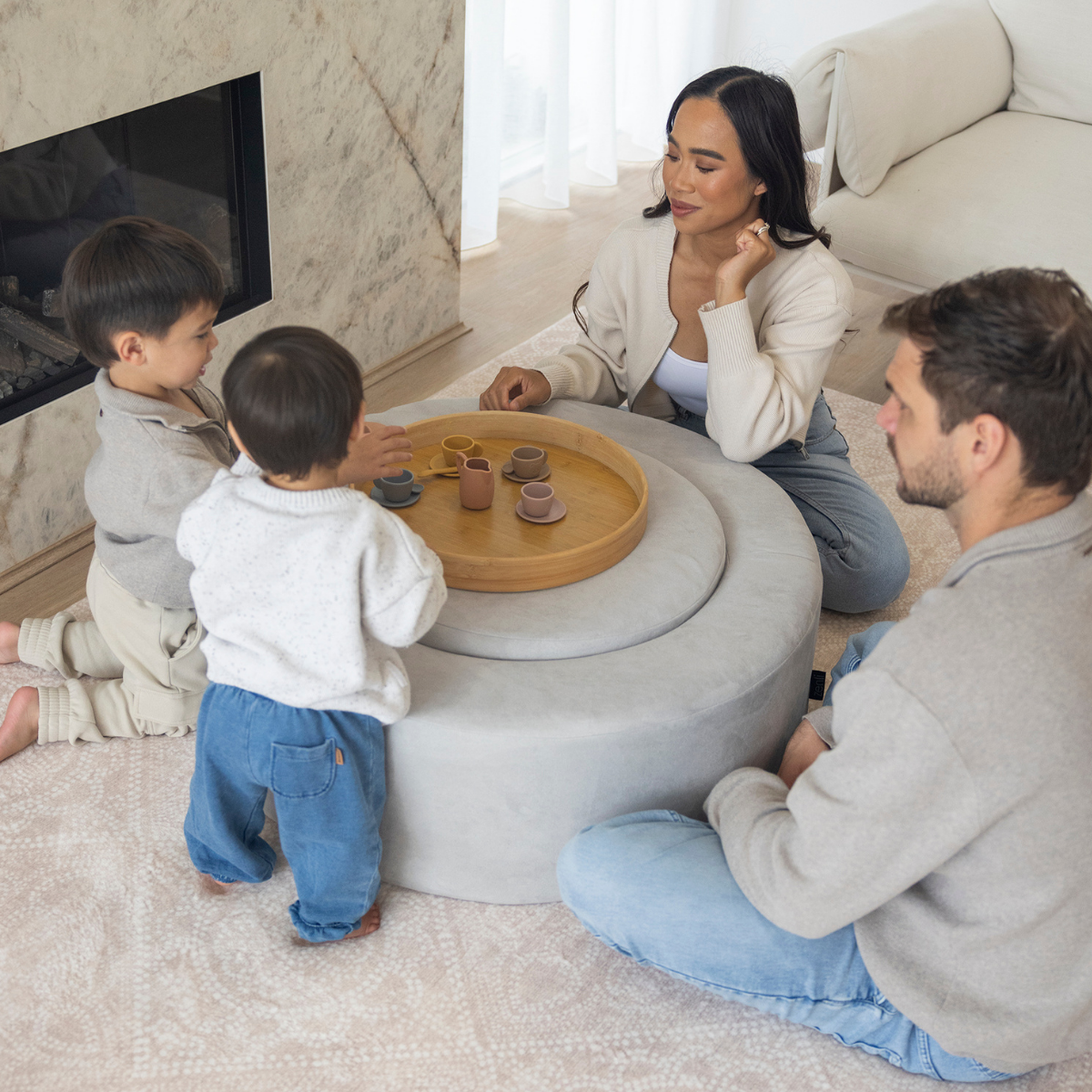 Zenli-O Play Ottoman - Dove Grey