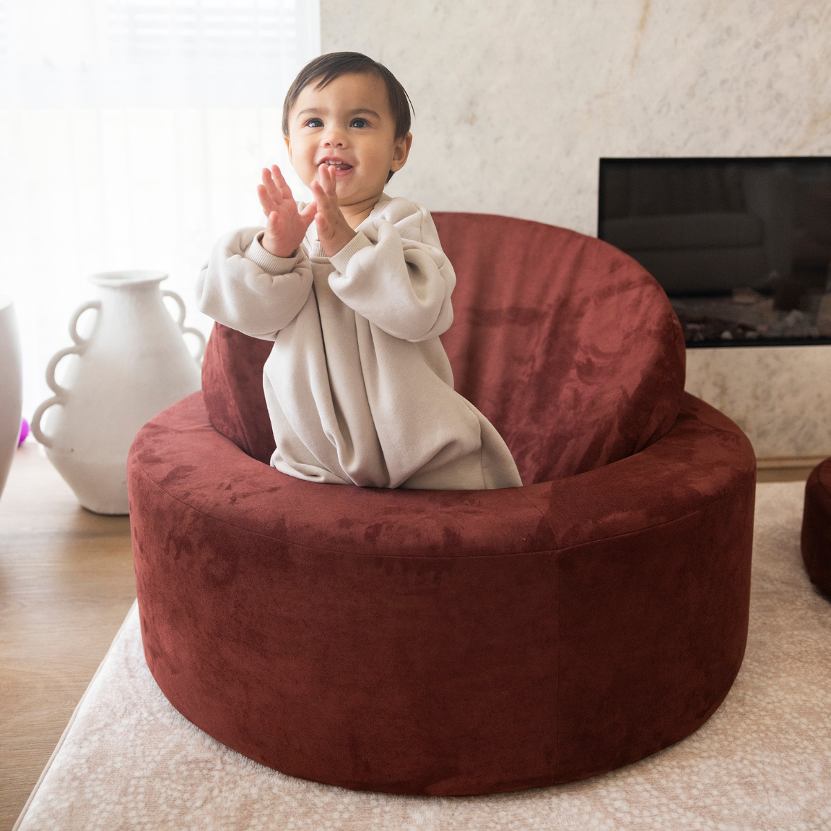 Zenli-O Play Ottoman - Merlot