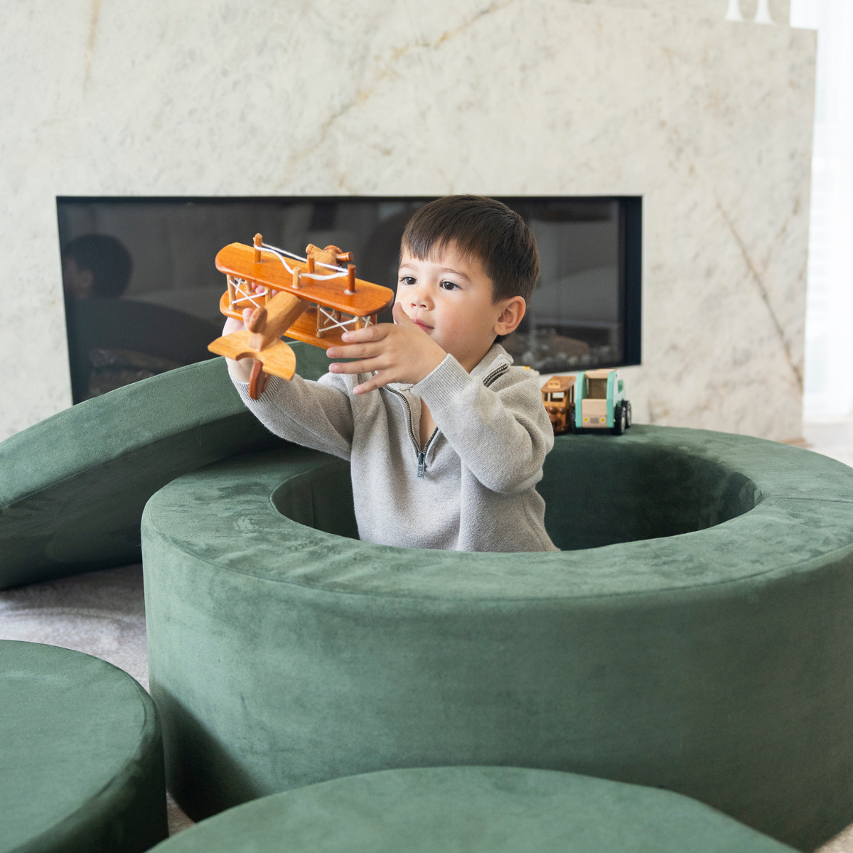 Zenli-O Play Ottoman - Sage
