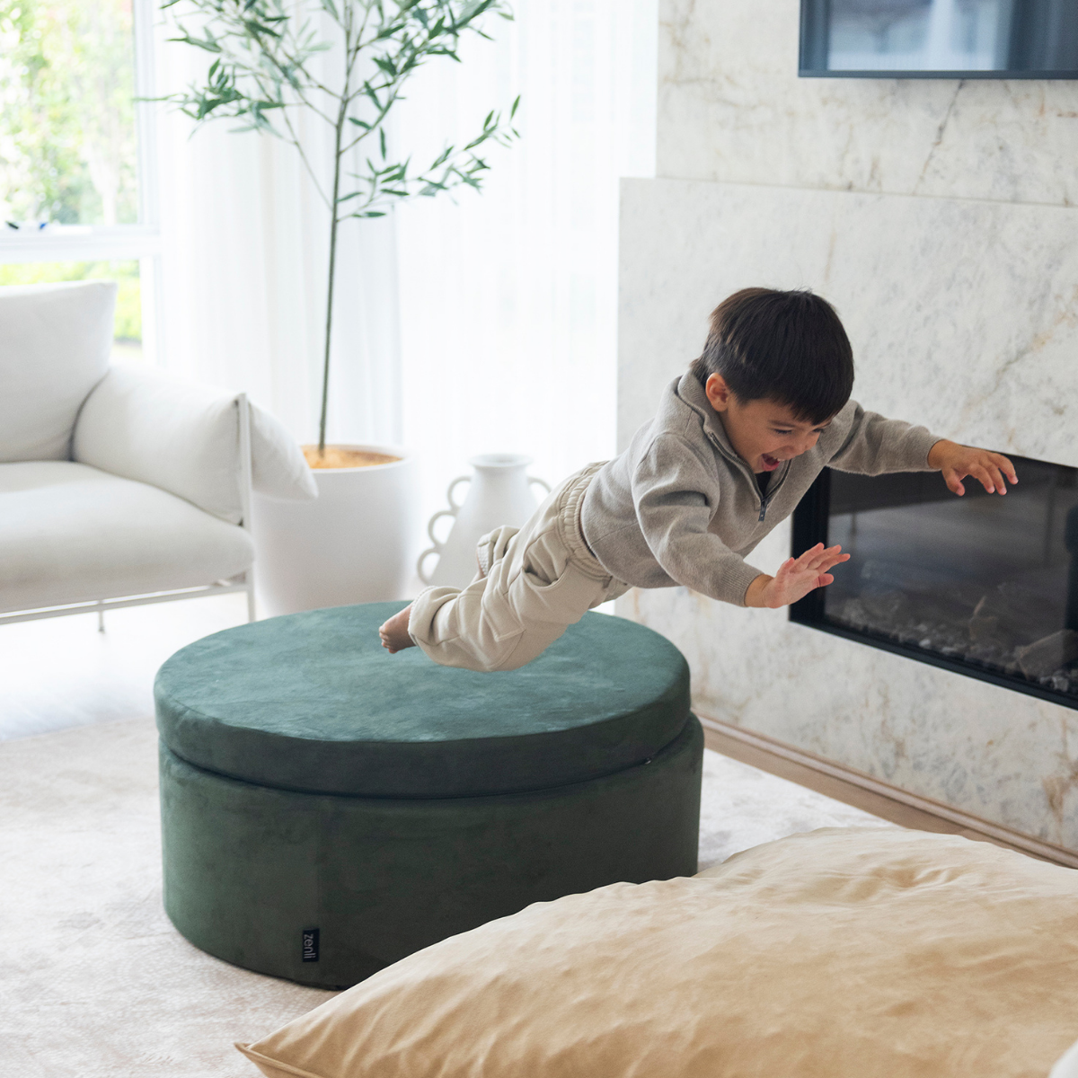 Zenli-O Play Ottoman - Sage