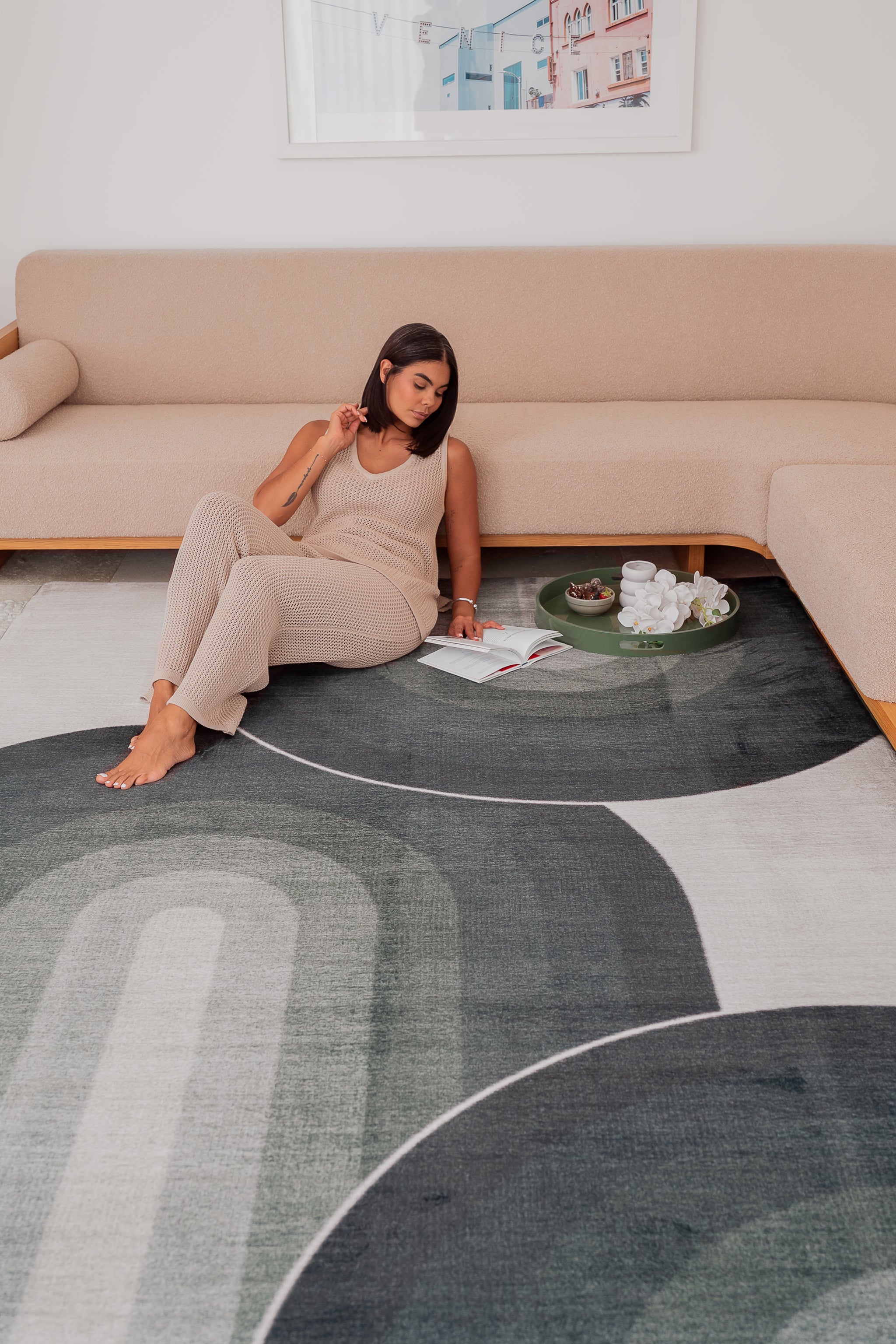 Retro Sage Designer Memory Foam Play Mat