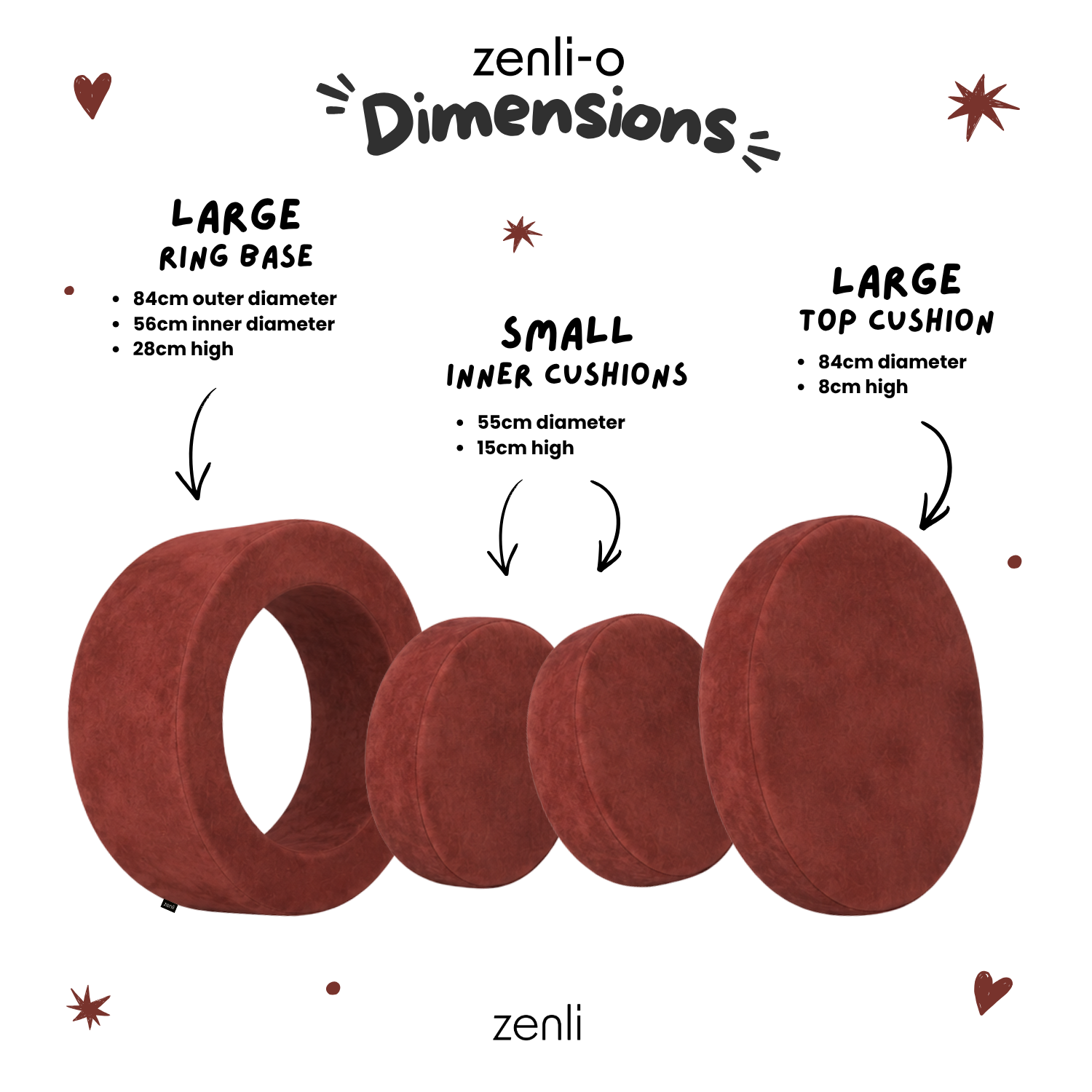 Zenli-O Play Ottoman - Merlot