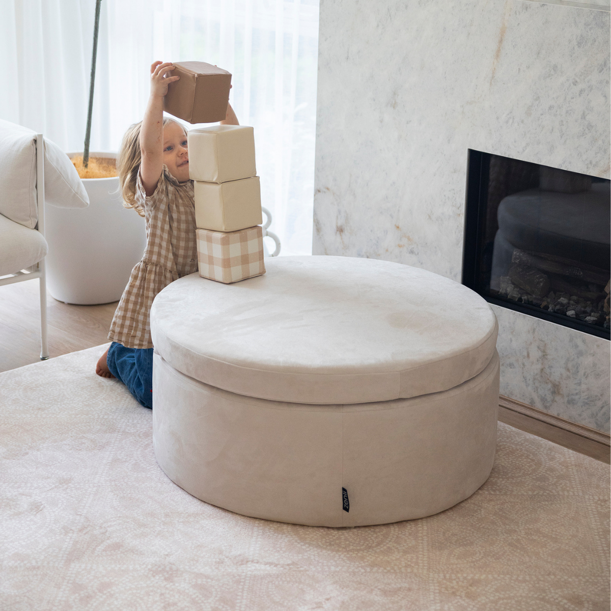 Zenli-O Play Ottoman - Ivory