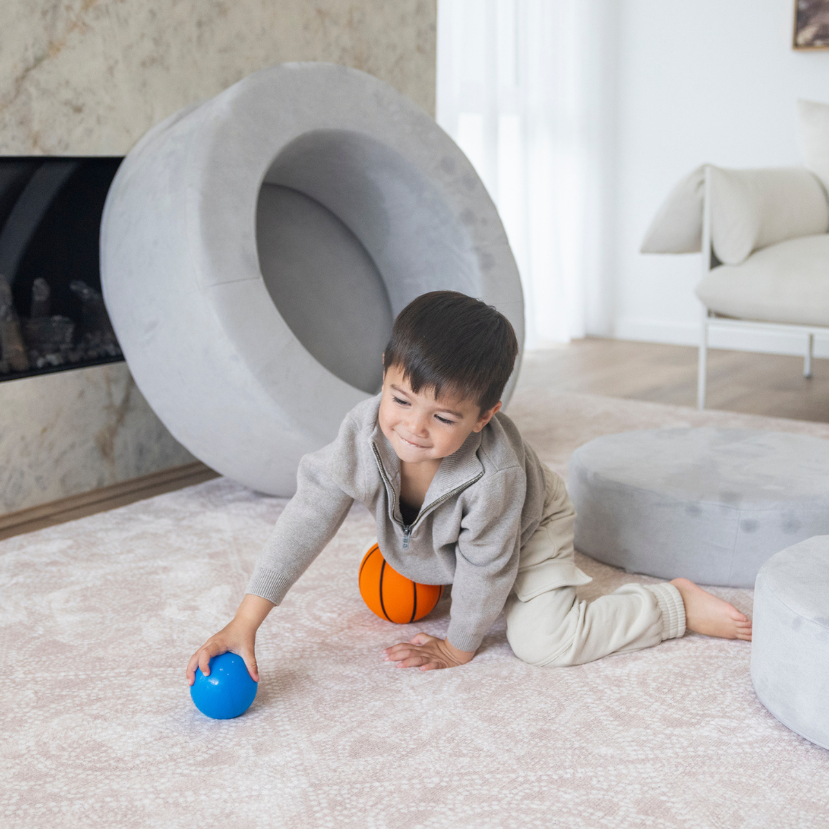 Zenli-O Play Ottoman - Dove Grey