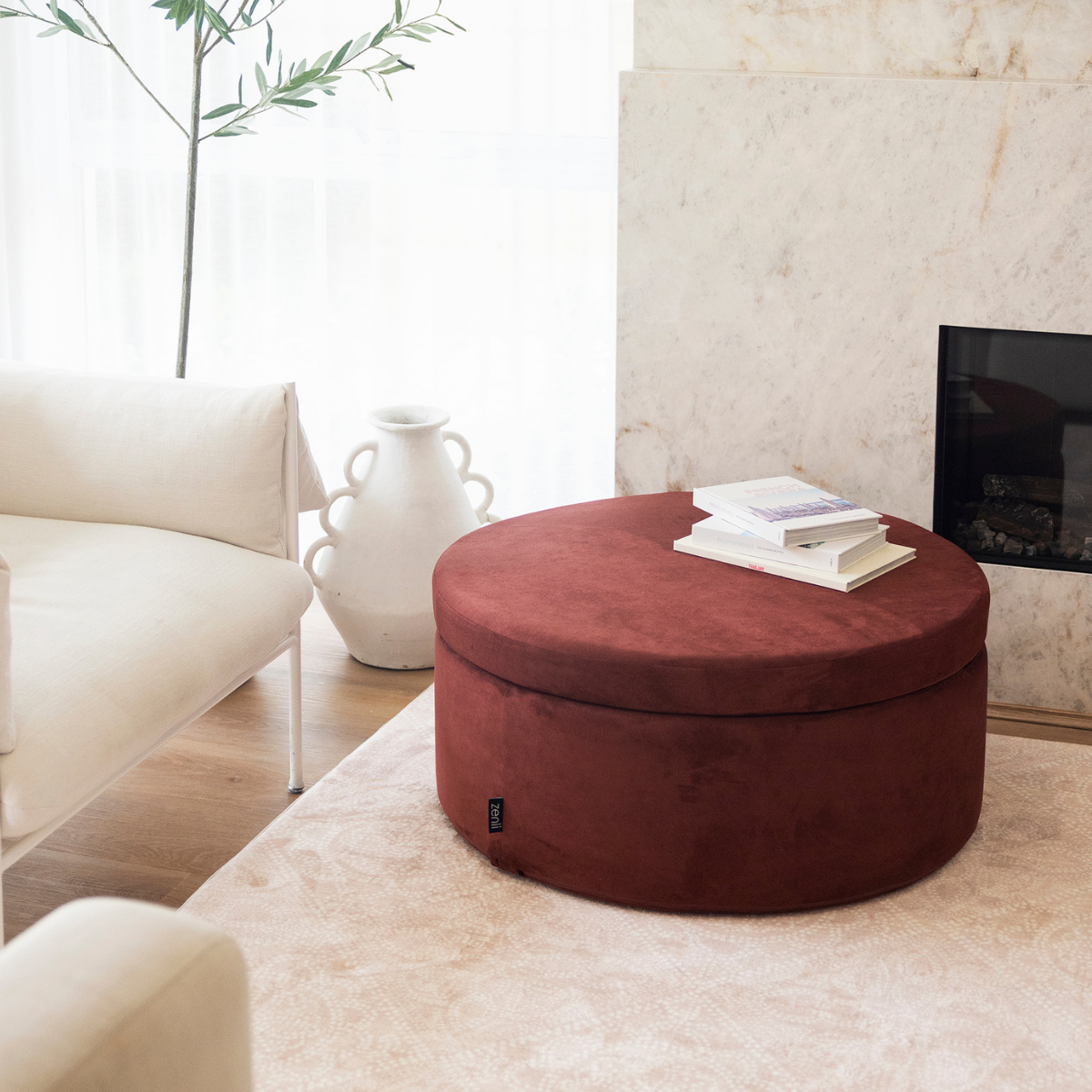 Zenli-O Play Ottoman - Merlot