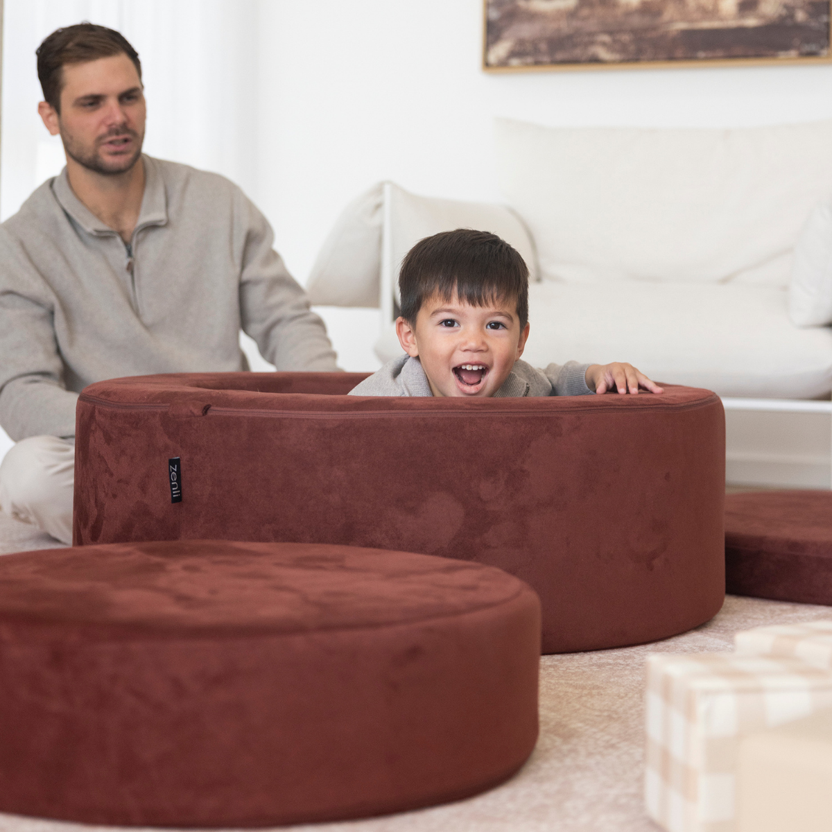 Zenli-O Play Ottoman - Merlot