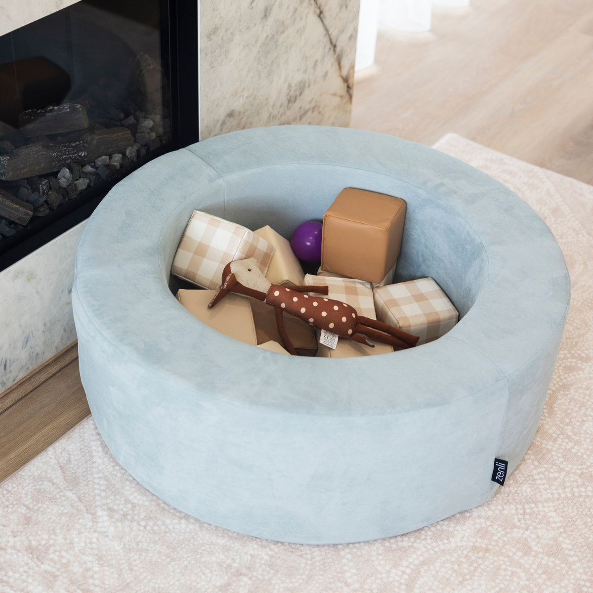 Zenli-O Play Ottoman - Sea Foam Blue