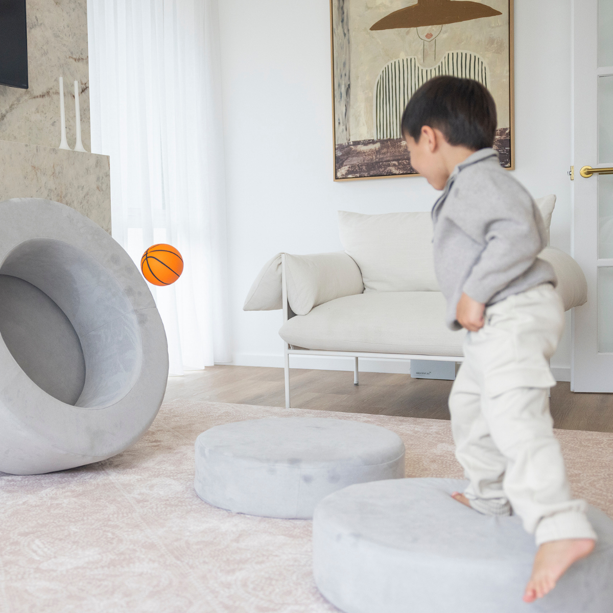 Zenli-O Play Ottoman - Dove Grey