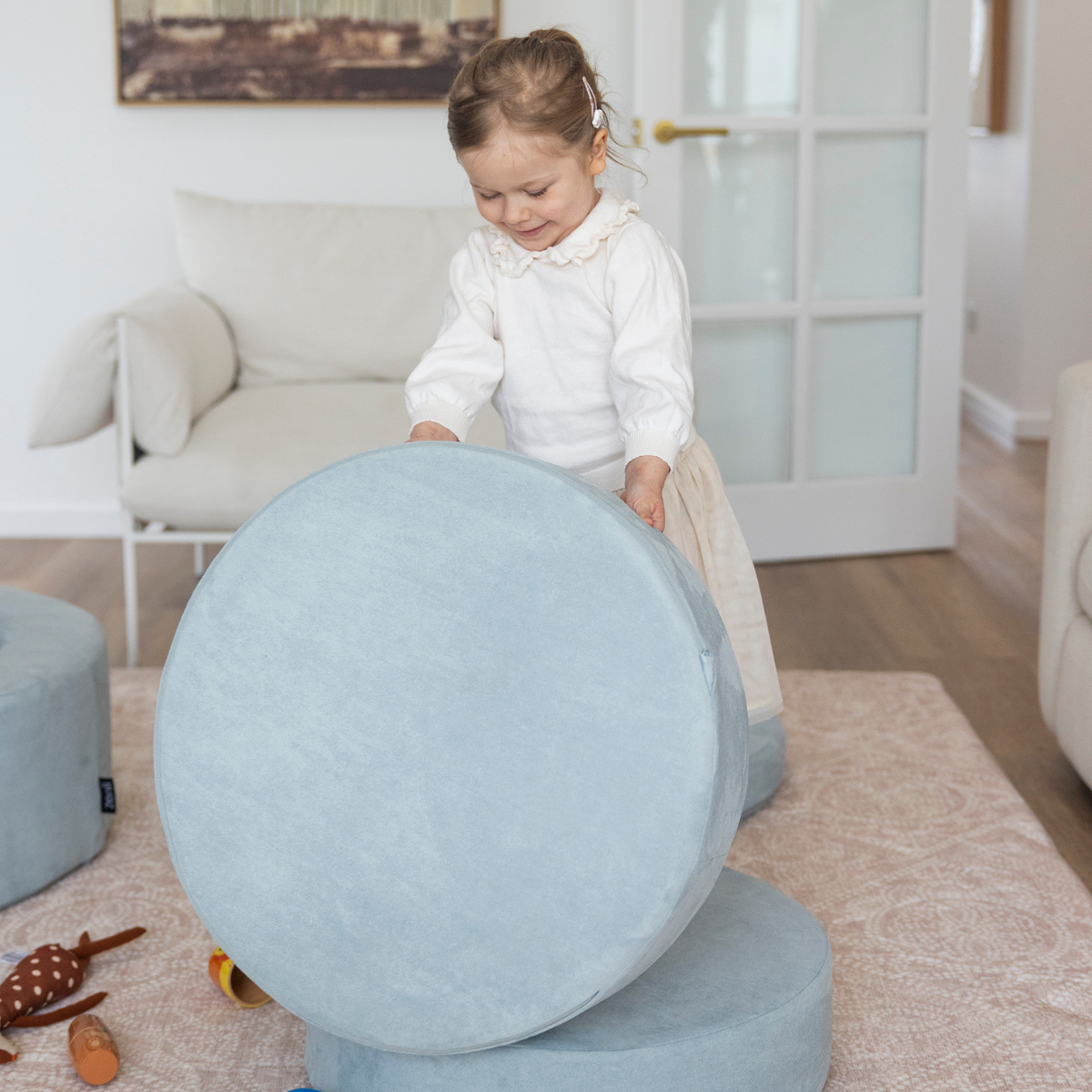 Zenli-O Play Ottoman - Sea Foam Blue