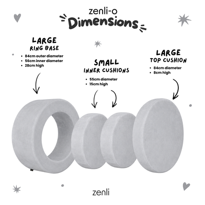 Zenli-O Play Ottoman - Dove Grey