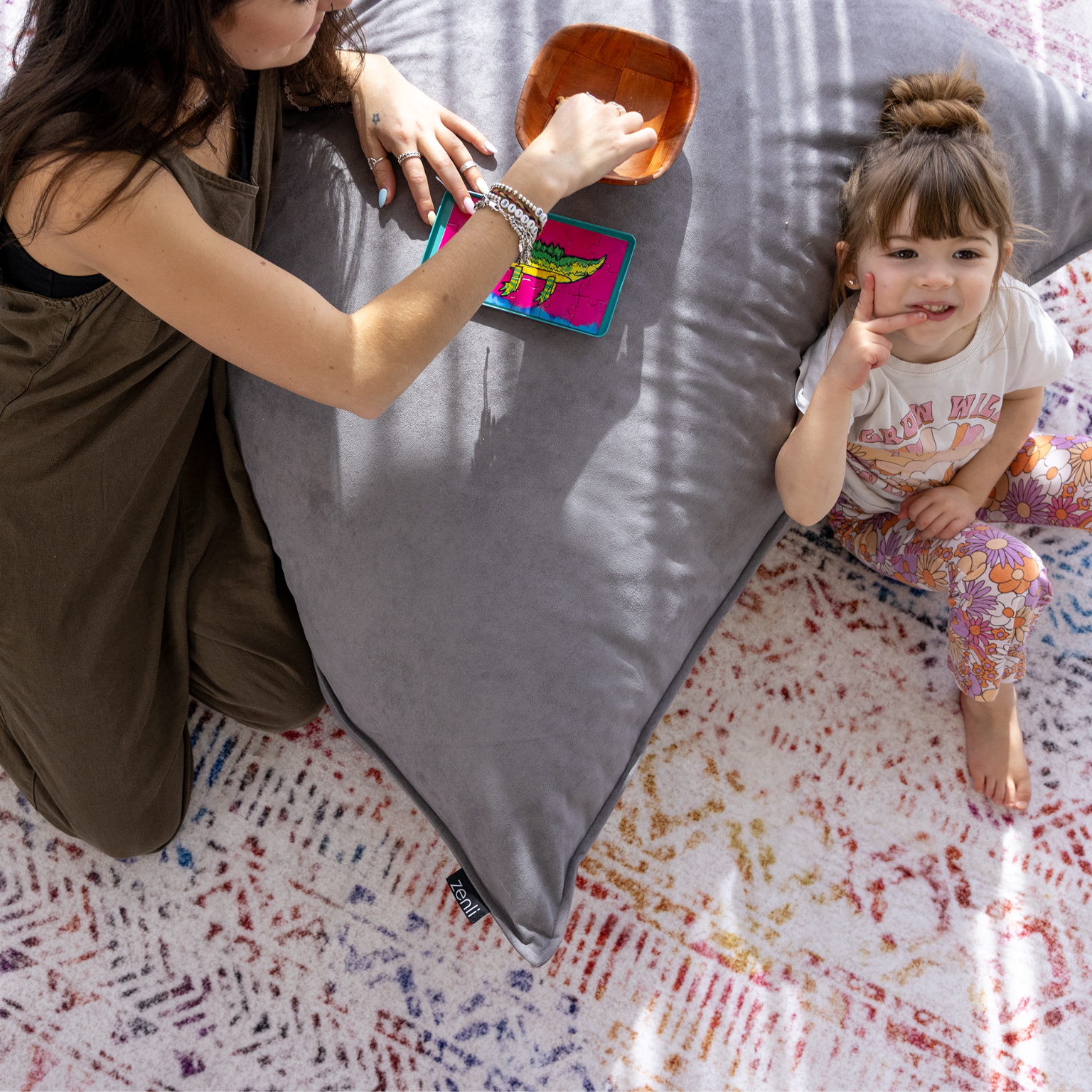 Billow Crash Pad - Grey - Microsuede - Cover Only