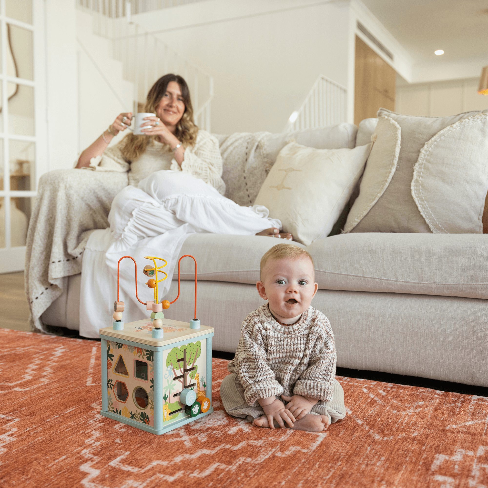 Terracotta Tribal Designer Memory Foam Play Mat