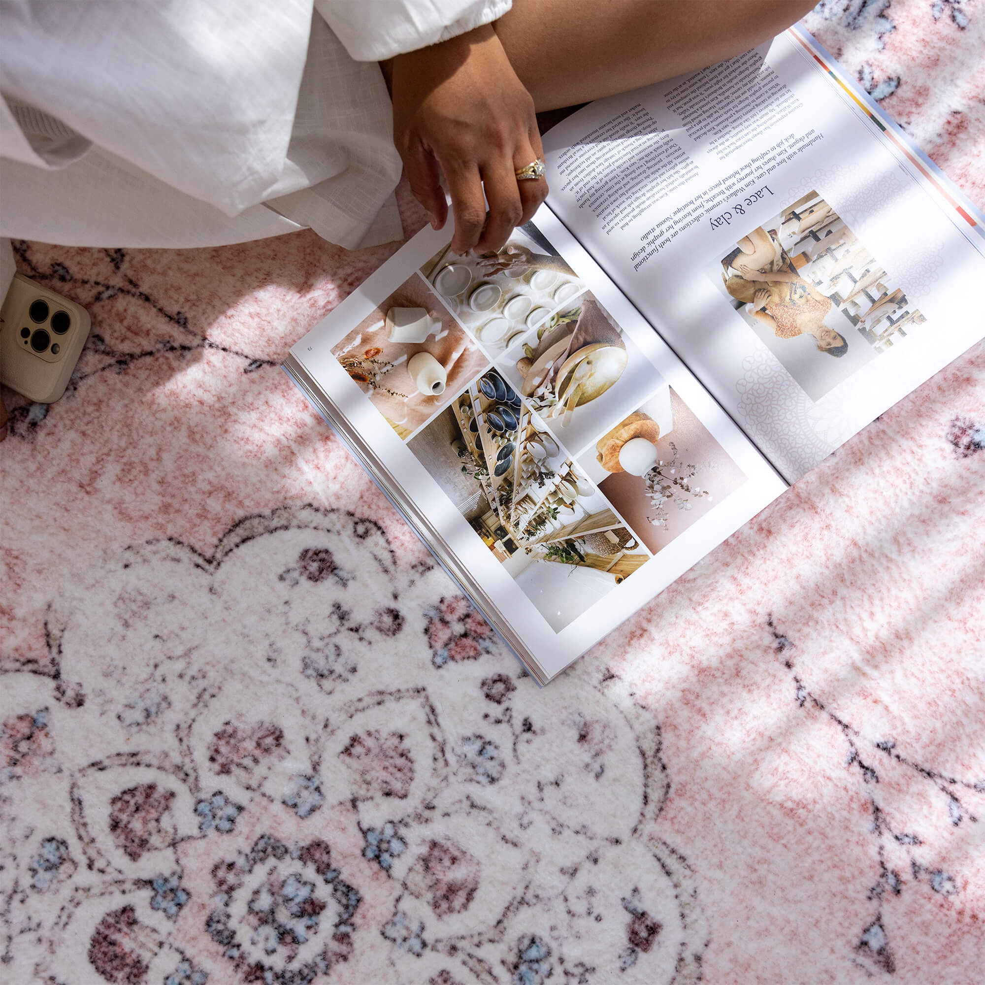 Vintage Rose Designer Memory Foam Play Mat