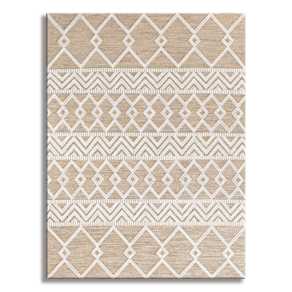 Beige Chevron Designer Memory Foam Play Mat