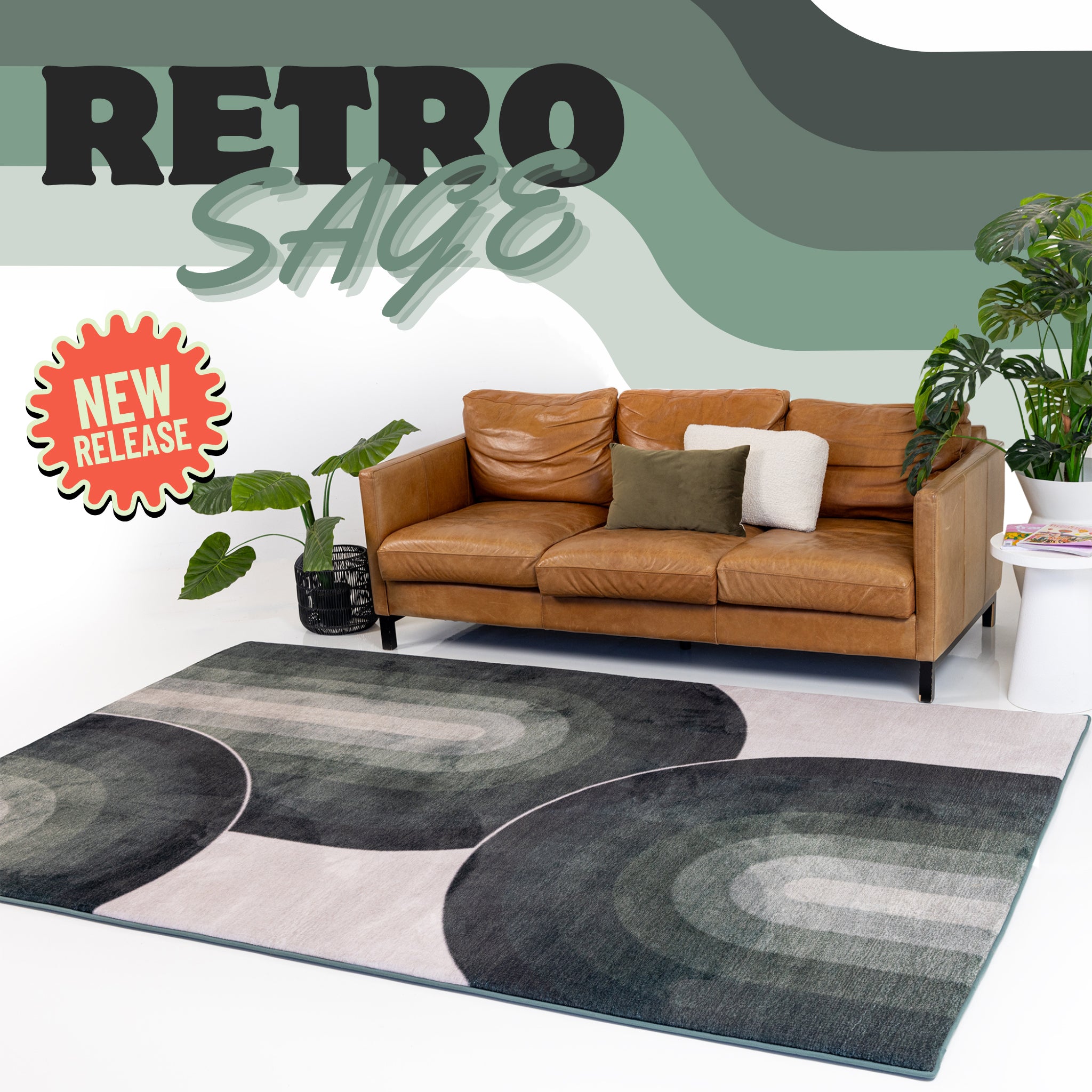 Retro Sage Designer Memory Foam Play Mat