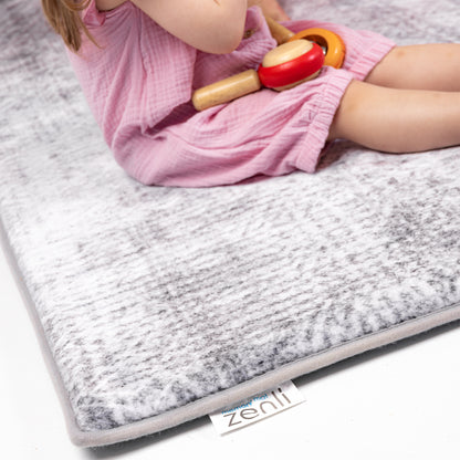 Geometric Grey Memory Foam Play Mat, 30mm Thick